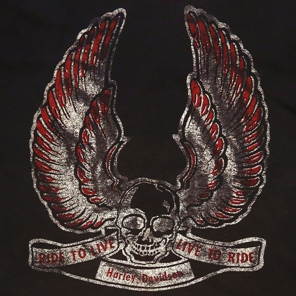 1970s H-D SKULL WING  T , Size L