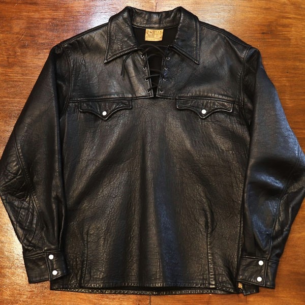 1950s LEATHER SHIRT , Size M
