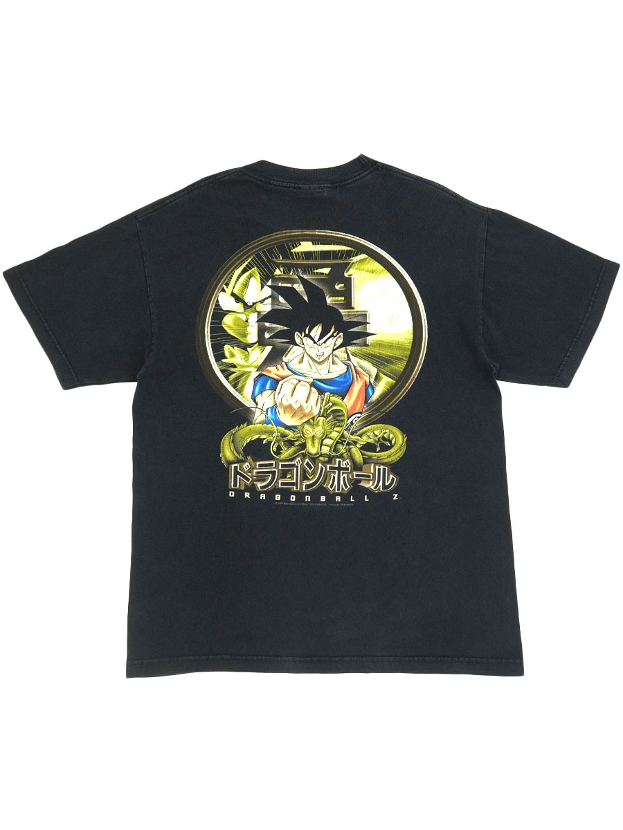 90's DRAGONBALL Z ''孫悟空'' 両面プリント Tシャツ ブラック 表記(L