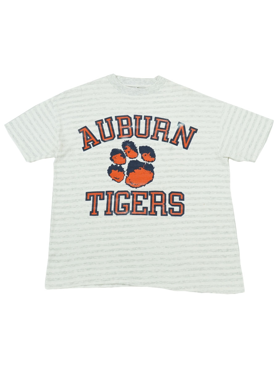 90's SPA ''AUBURN TIGERS'' 3段プリント カスリボーダー Tシャツ 表記(L) USA製