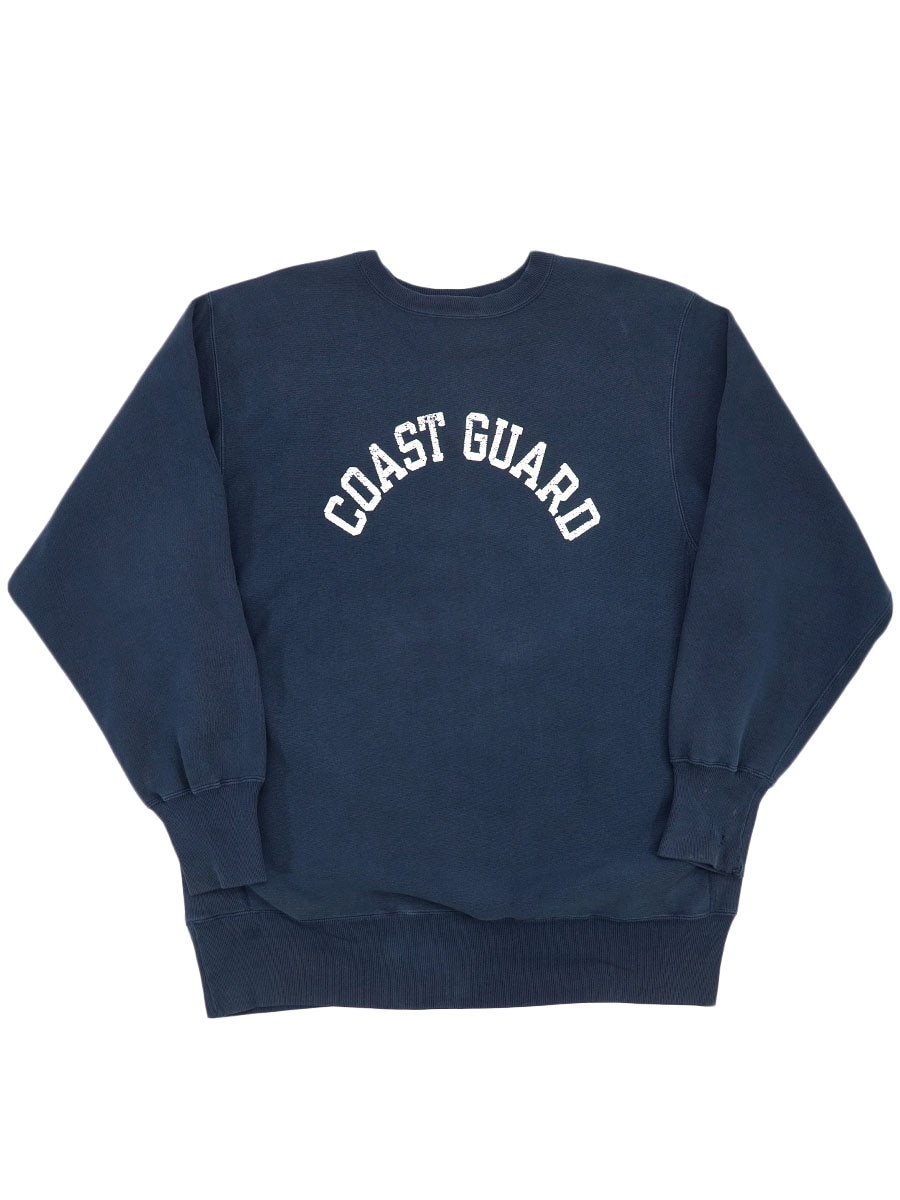 90's 刺繍タグ チャンピオンRW ''COAST GUARD'' ネイビー 表記