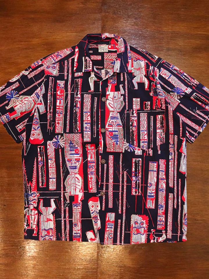 1950s COTTON HAWAIIAN SHIRT , Size S