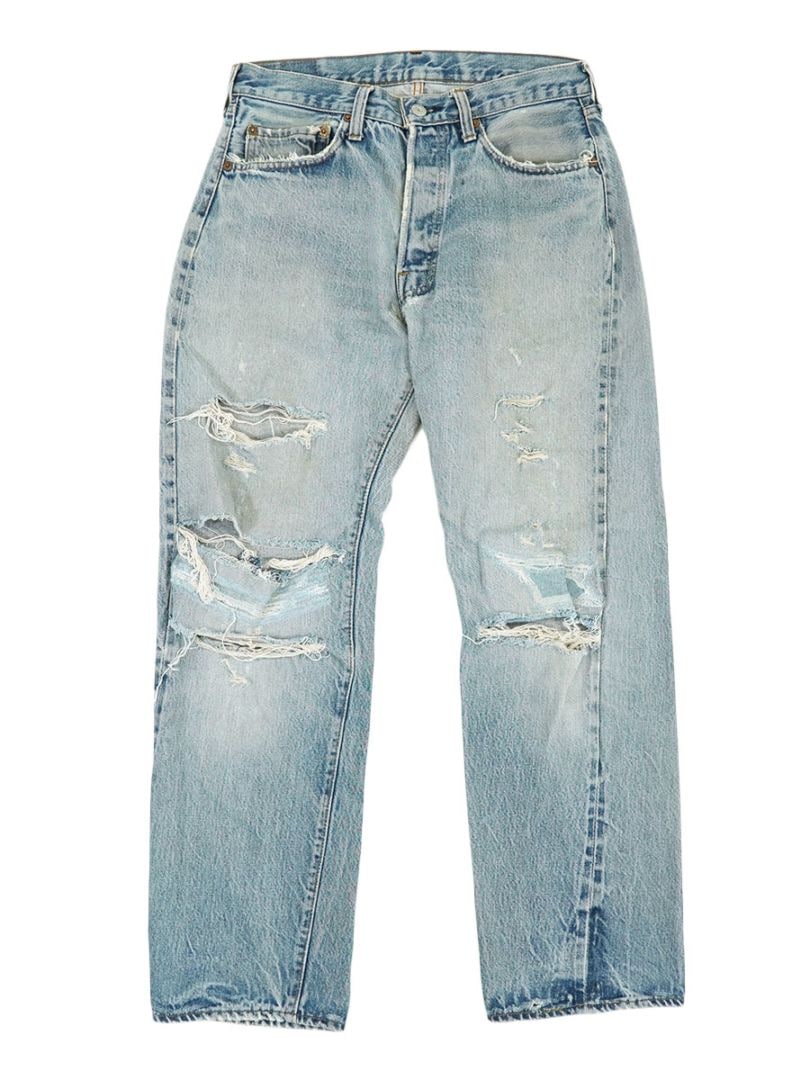 【TAKAMAX 】Levi's 80's 501 \"赤耳\" デニム 80's Levi's 501 赤耳 デニムパンツ 味ありリペア 襤褸 実寸