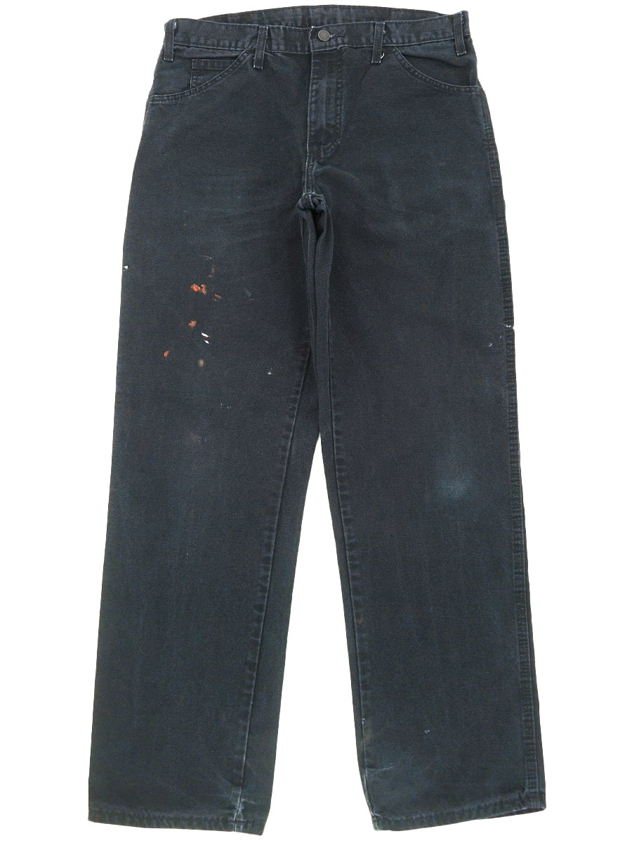 極太00s dickies ダック地ブラックペインターパンツ W34 B系Y2K 00s Dickies Duck Painter Pants 黒 W33×L31 ディッキーズ