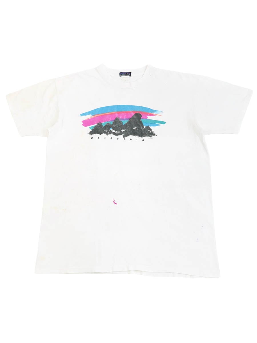 90's パタゴニア ブラシストロークTシャツ 白 表記(XL) | すべての商品