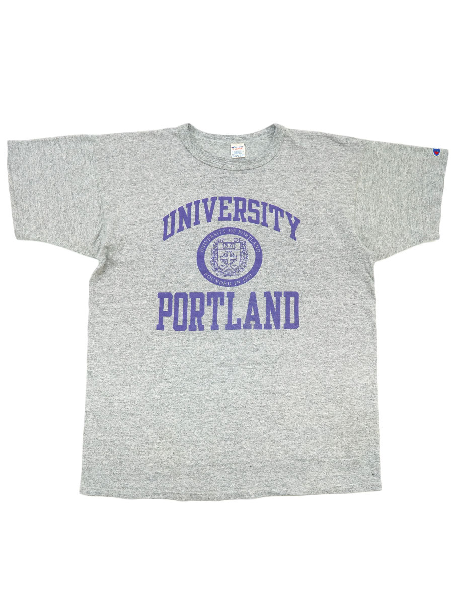 80's トリコタグ チャンピオン ''UNIVERSITY PORTLAND'' 3段プリント T