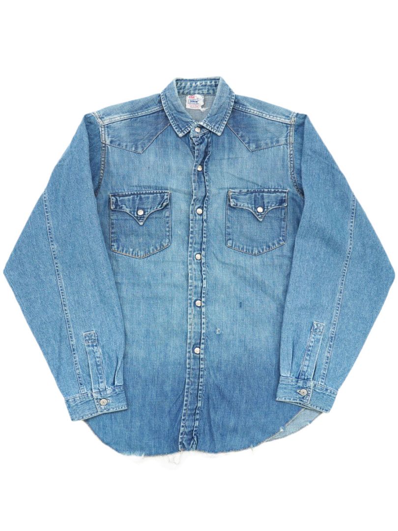 50's Levi's ショートホーン デニムウエスタンシャツ 実寸(14位) AS IS