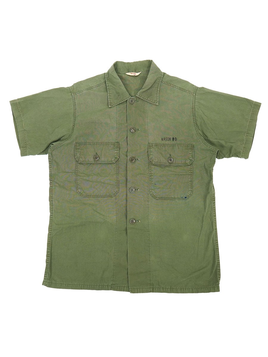 60's B.V.D. U.S.ARMY S/S ポプリンシャツ 実寸(15位)