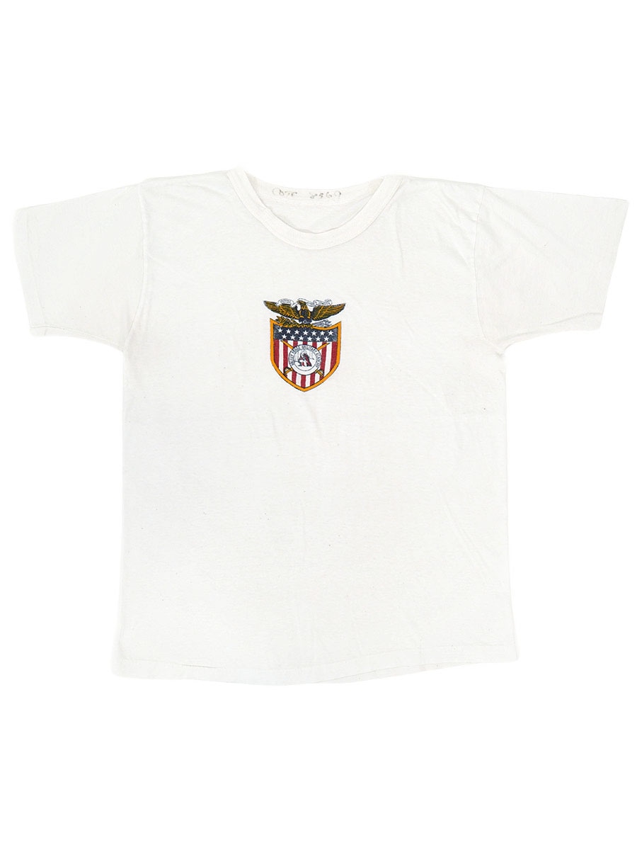 70's～ ''VALLEY FORGE MILITARY ACADEMY'' プリント Tシャツ ホワイト 実寸(M位)　