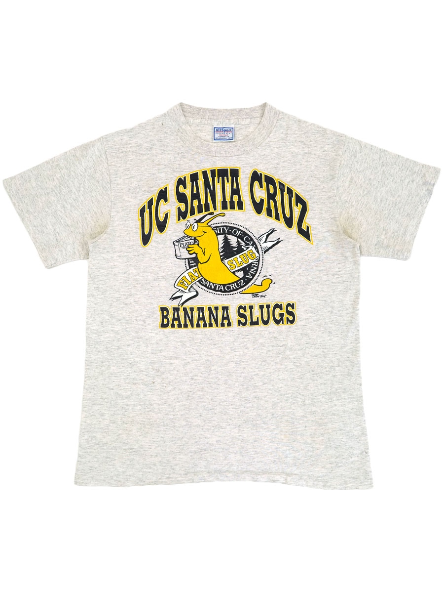 90's All Sport ''UC SANTA CRUZ BANANA SLUGS'' 3段プリント Tシャツ