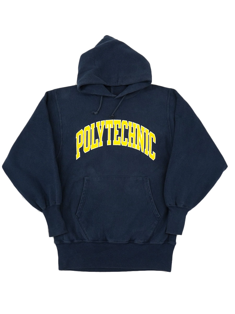 90's 刺繍タグ チャンピオンRWパーカ ''POLYTECHNIC'' ネイビー
