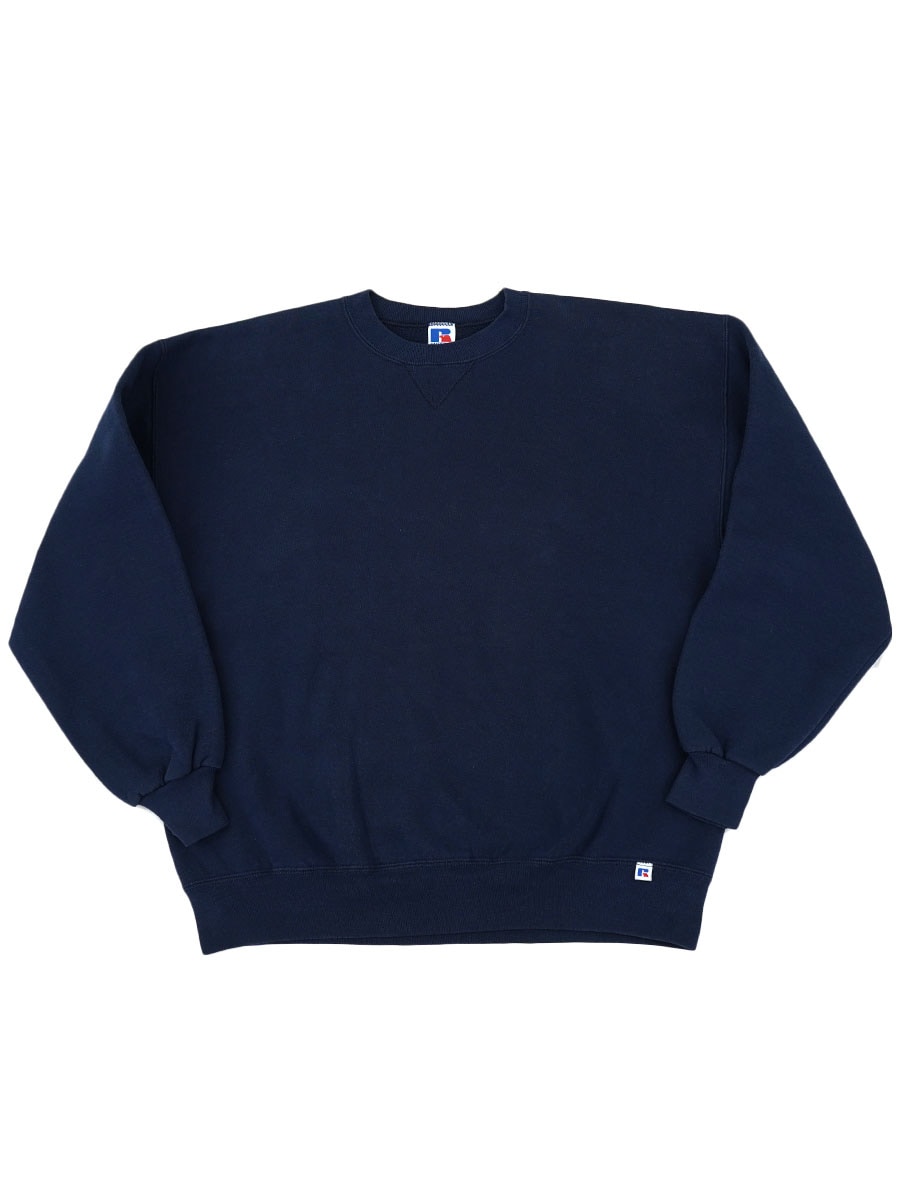 【即完売品】新品 SHIPS別注 RUSSELL 無地 前V スウェット 90's RUSSELL ATHLETIC 前V 無地スウェット ネイビー 表記(XL