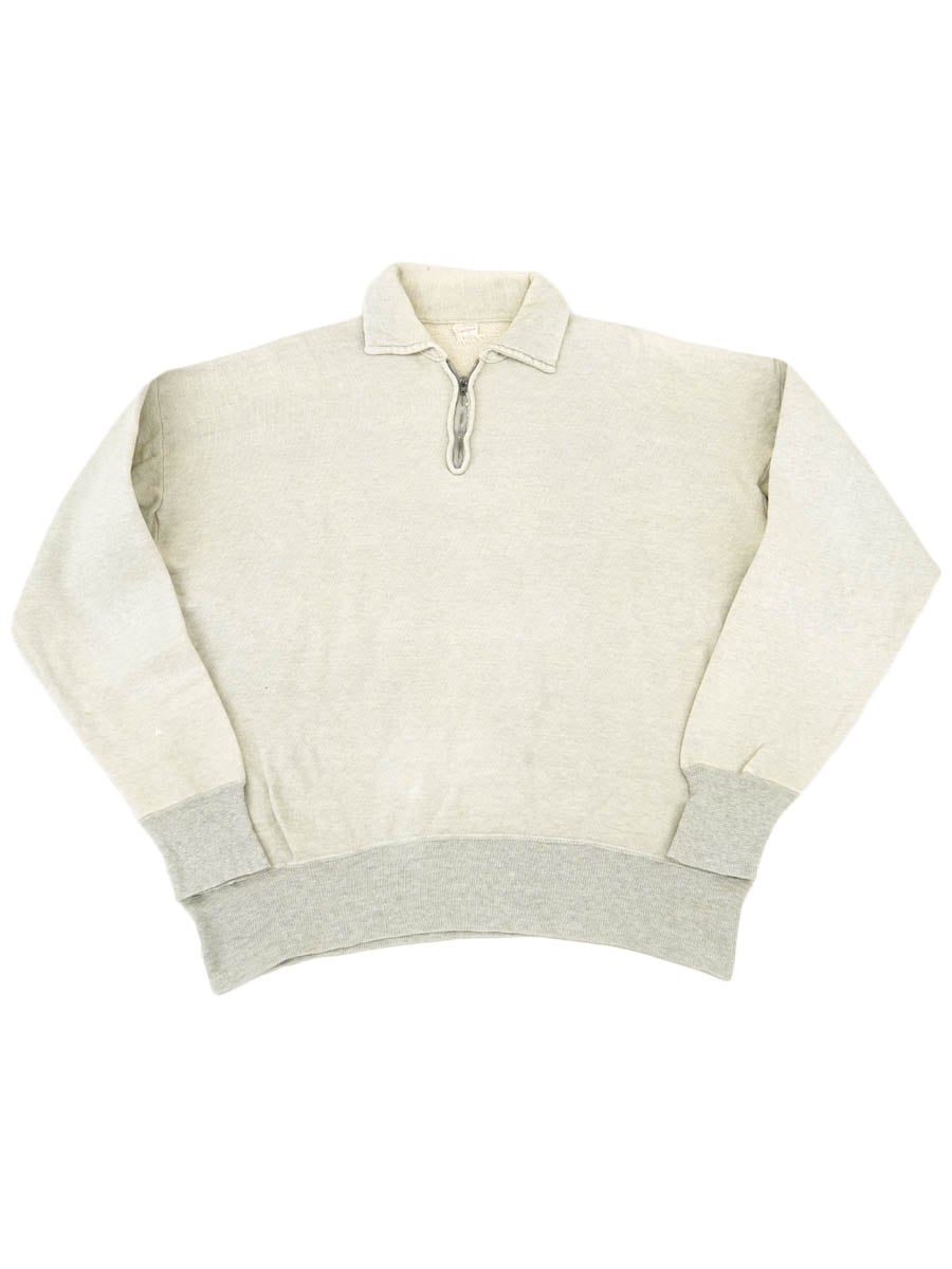 50's SPORTSWEAR 襟付き 無地 ハーフジップスウェット グレー