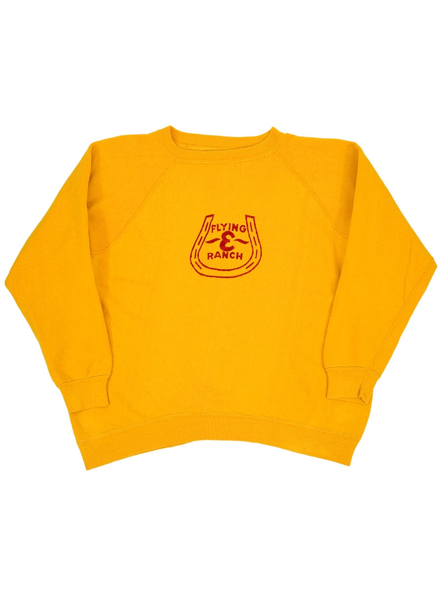 THE YELLOW MONKEY Crystalスウェット Lサイズ 60's~ ''FLYING E RANCH'' フロッキープリント ラグラン