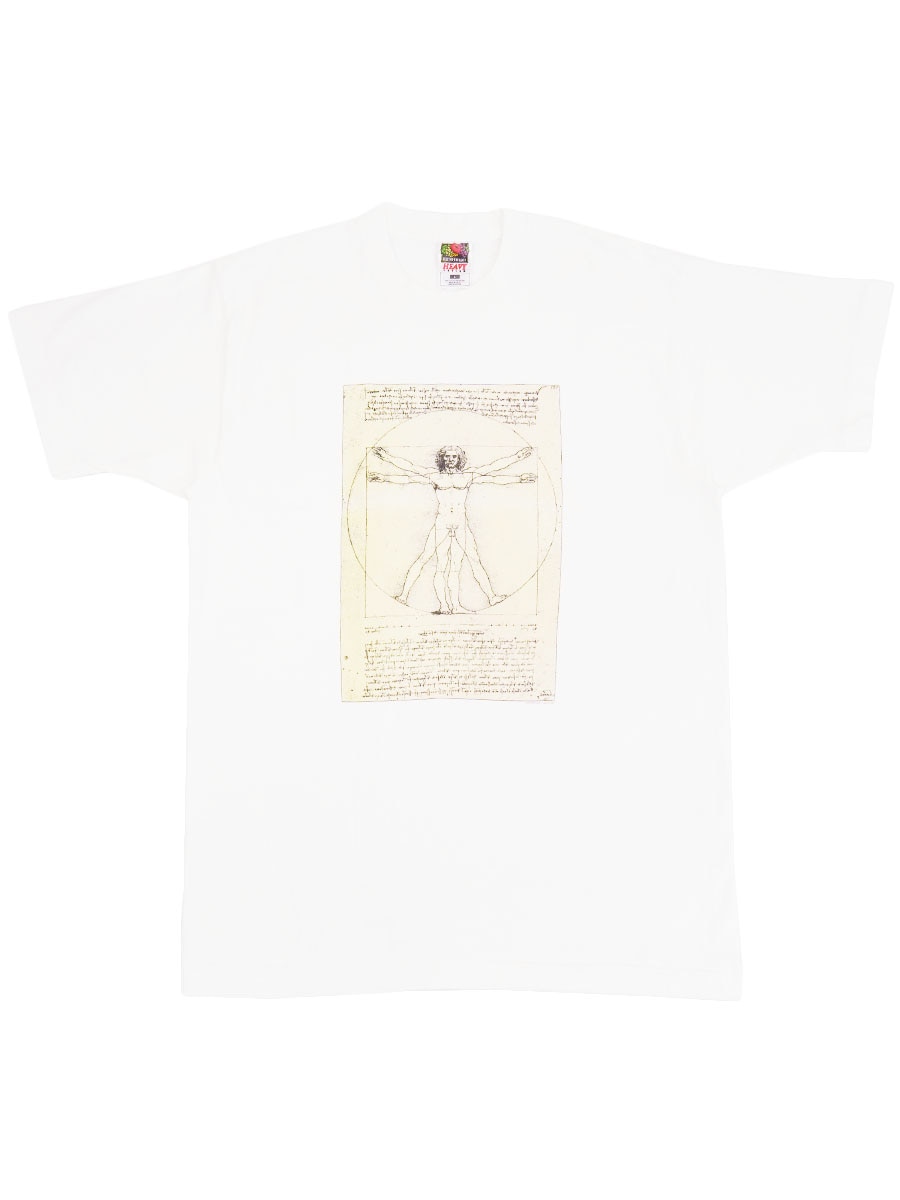 90s レオナルドダヴィンチ 人体図 アート アーカイブプリントTシャツ 80〜90s レオナルドダヴィンチ 人体図 アート プリントTシャツ