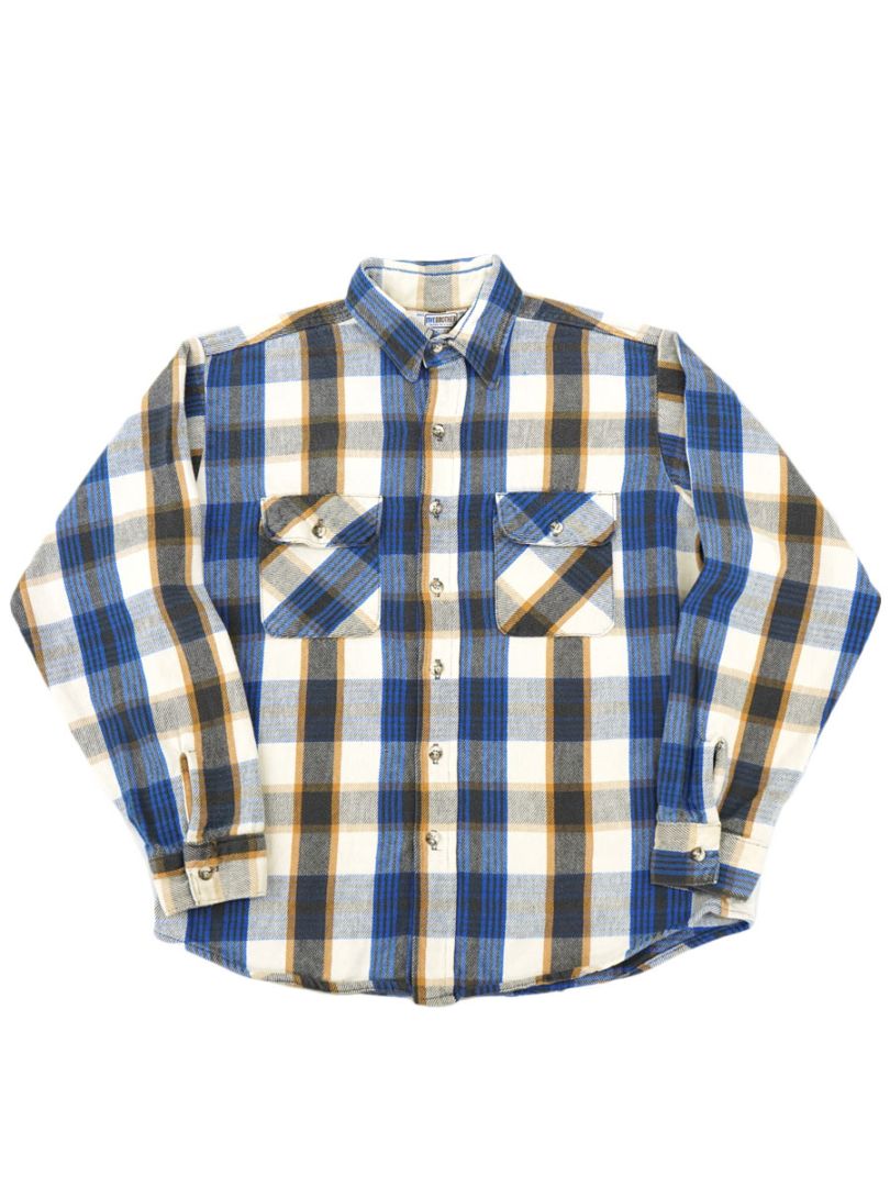 70-80s ファイブブラザー fivebrother フランネルシャツ 好配色 70's～ FIVEBROTHER 好配色チェック フランネルシャツ 表記(L