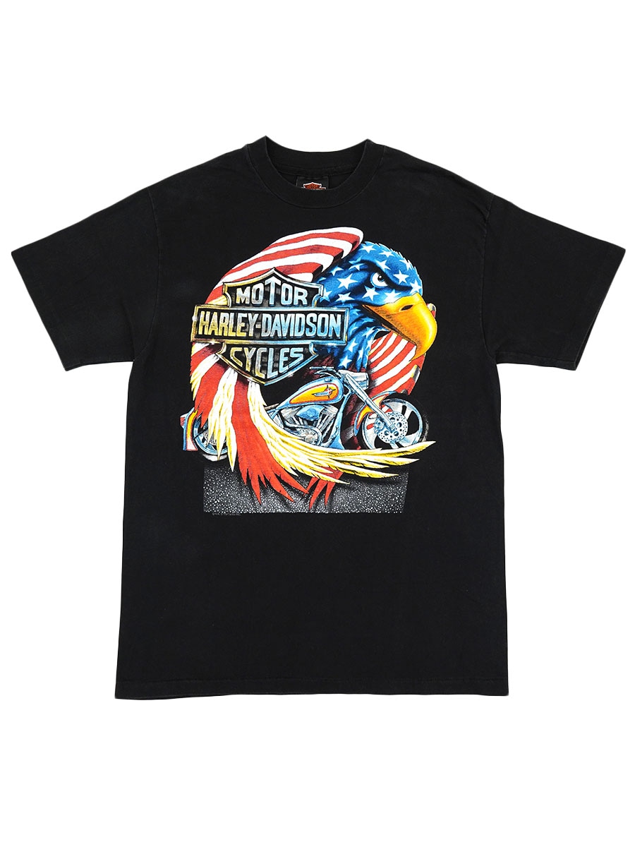skyMADE IN USA HAREY DAVIDSON 両面プリント 90's HARLEY-DAVISON ''Thunder & Lightning'' 両面オール