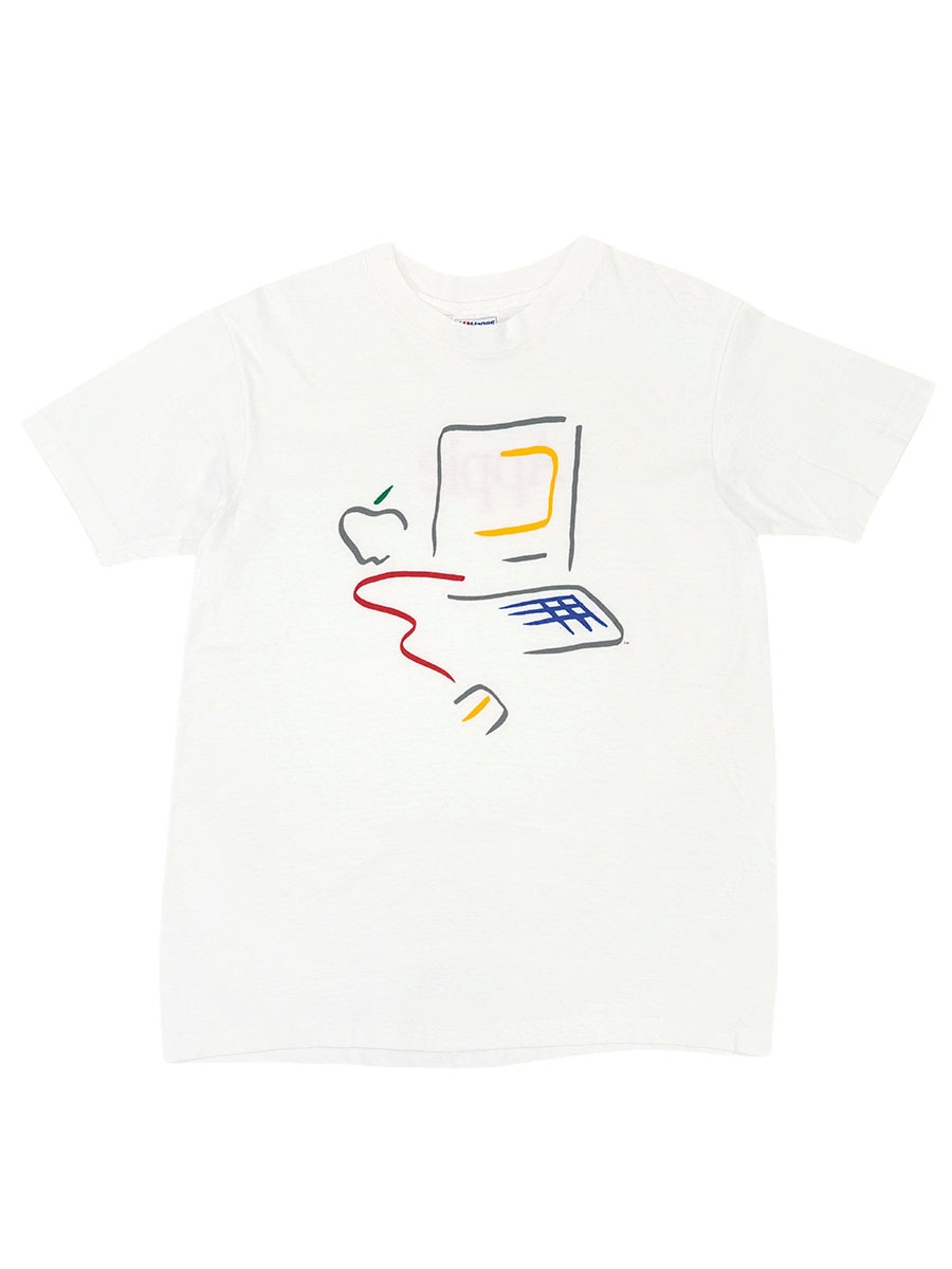 90's Hanes ''Apple'' 両面プリント Tシャツ ホワイト 表記(M) USA製