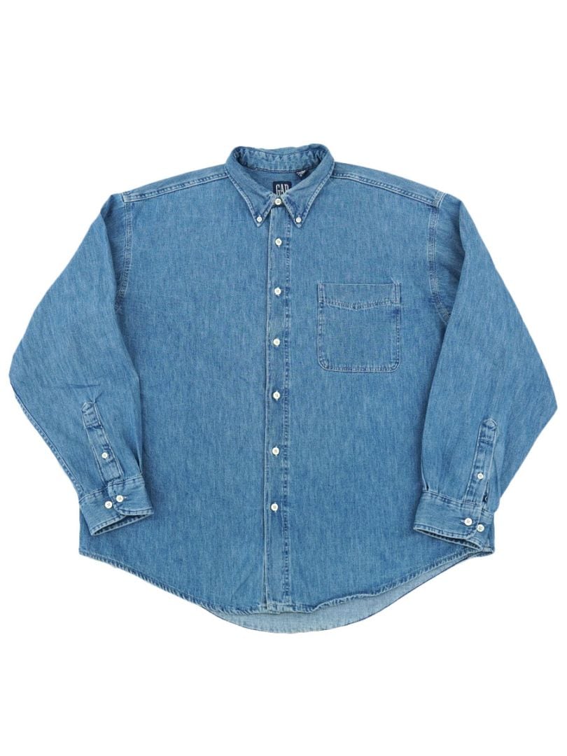 OLD GAP Denim shirt L/S USA製 デニムシャツ 古着 L 90's OLD GAP デニム L/S B.D.シャツ 表記(XL) USA製 | NEW ITEM