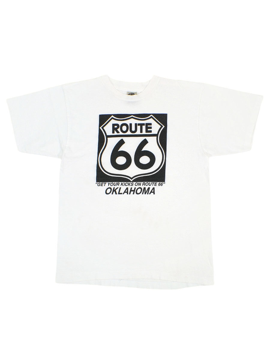 90's EAGLE ''ROUTE 66 OKLAHOMA'' プリントTシャツ ホワイト