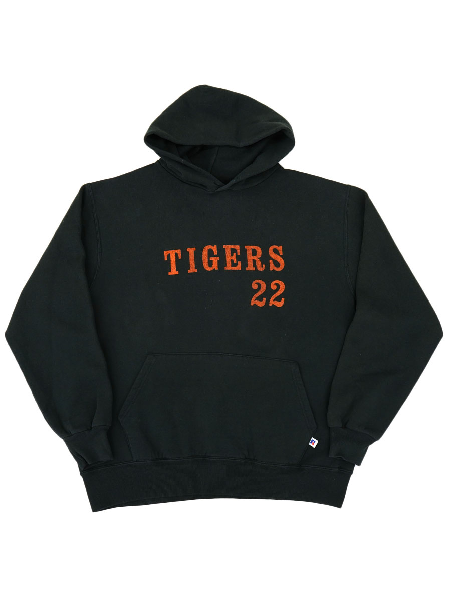 90's RUSSELL ATHLETIC ''TIGERS 22'' スウェットパーカ 表記(L