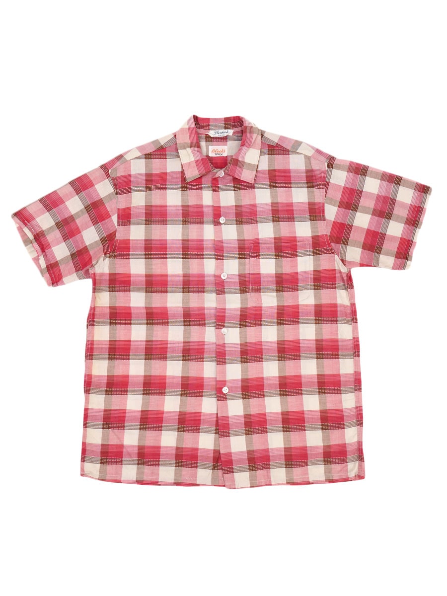 1950s コットン チェックジャケット 60's Block's チェック柄 S/S コットンシャツ 表記(M) | NEW