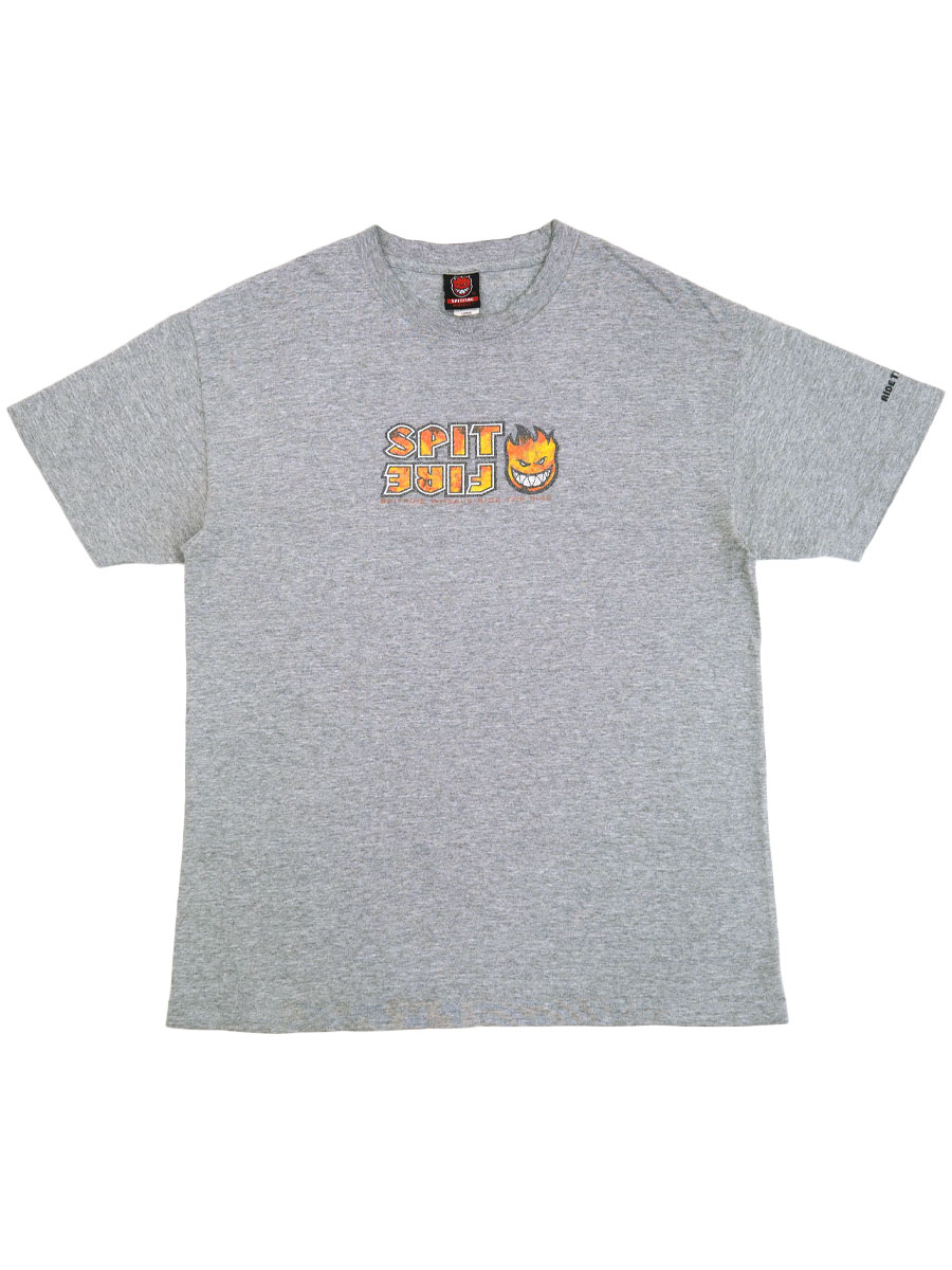 90's～ SPITFIRE WHEELS ''RIDE THE FIRE'' 袖プリント入り Tシャツ