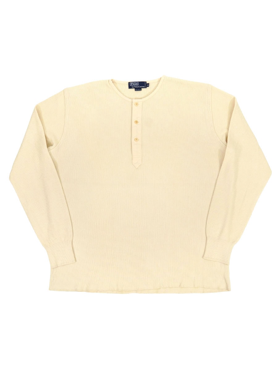 ラルフローレン 100％コットン ヘンリーネックサーマル アイボリー