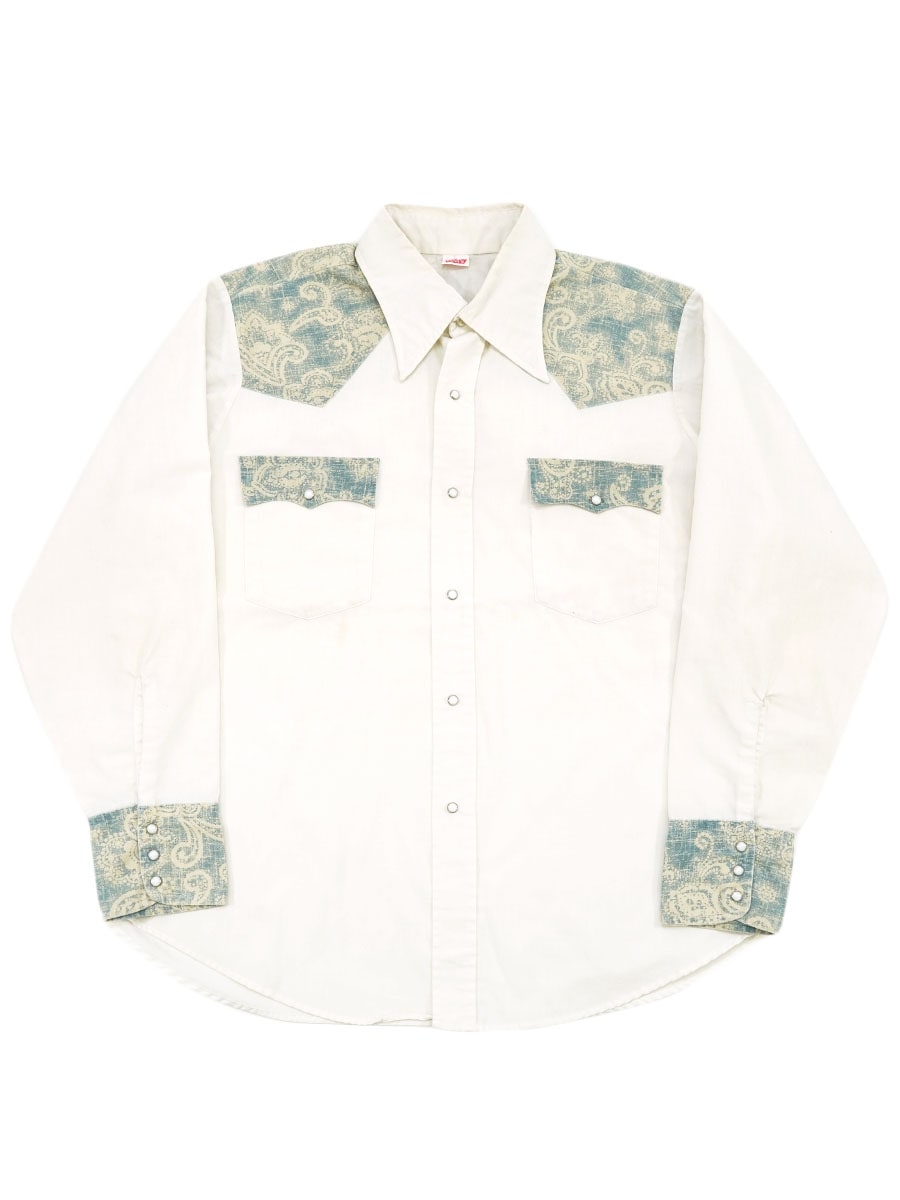 3666【激レア・美品】キャピタル ペイズリー総柄 L/S ウエスタンシャツ 70's Levi's ペイズリー柄 切り替えウエスタンシャツ 表記(XL