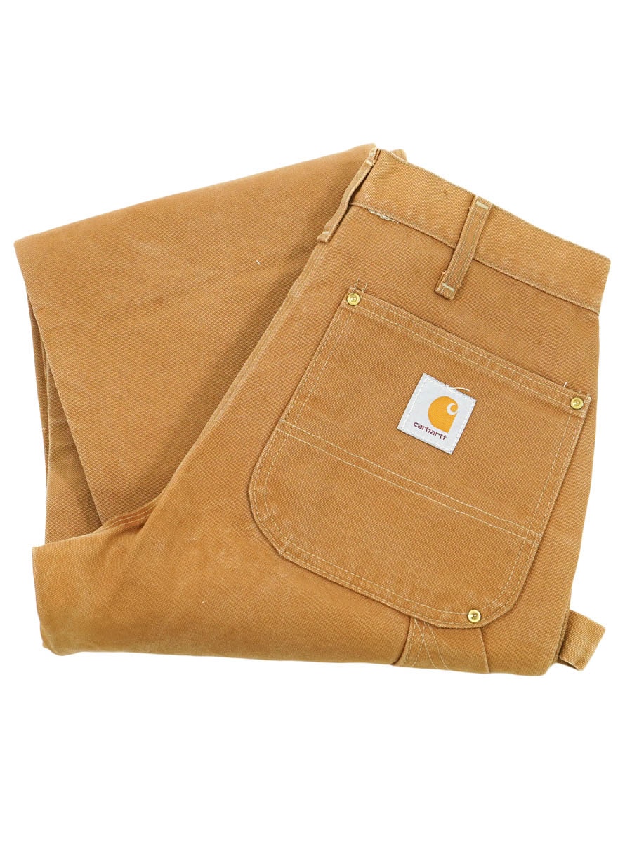 希少アメリカ製 80s Carhartt ダブルニー ダックペインターパンツ 90s USA製 carharttカーハート ダメージ ダブルニー ダック地