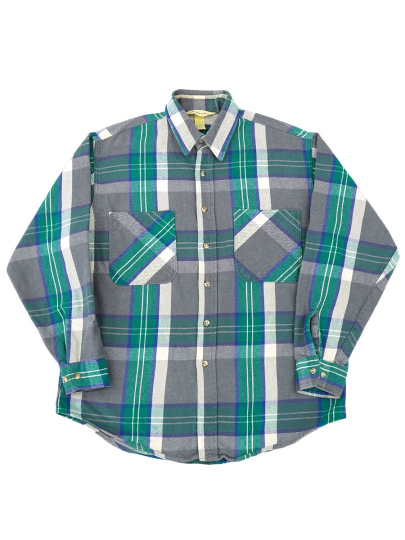 【好配色】90s セントジョンズベイ ブロックチェック フランネルシャツ L 好配色】90s セントジョンズベイ ブロックチェック フランネルシャツ