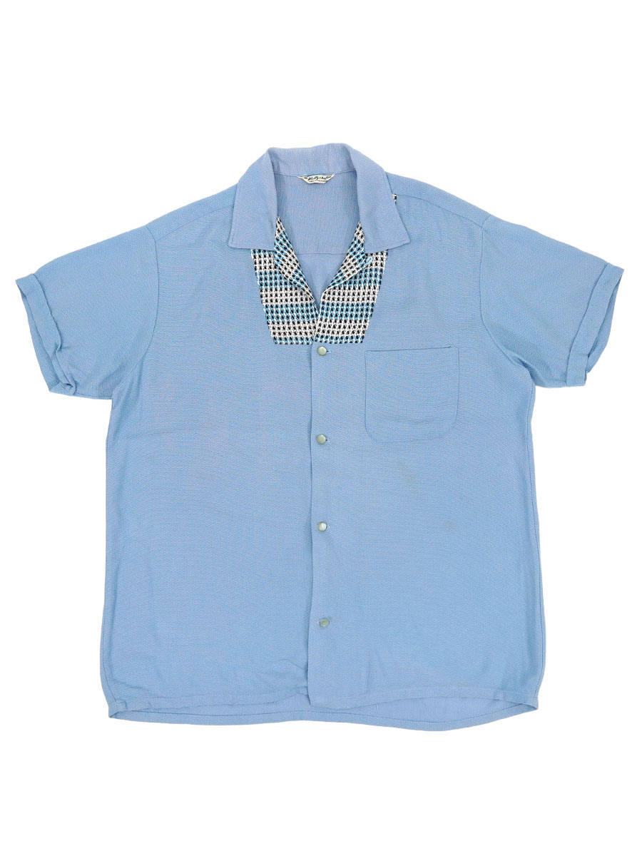 50's～ Holly craft ループカラー 切り替え S/S レーヨンシャツ ライト