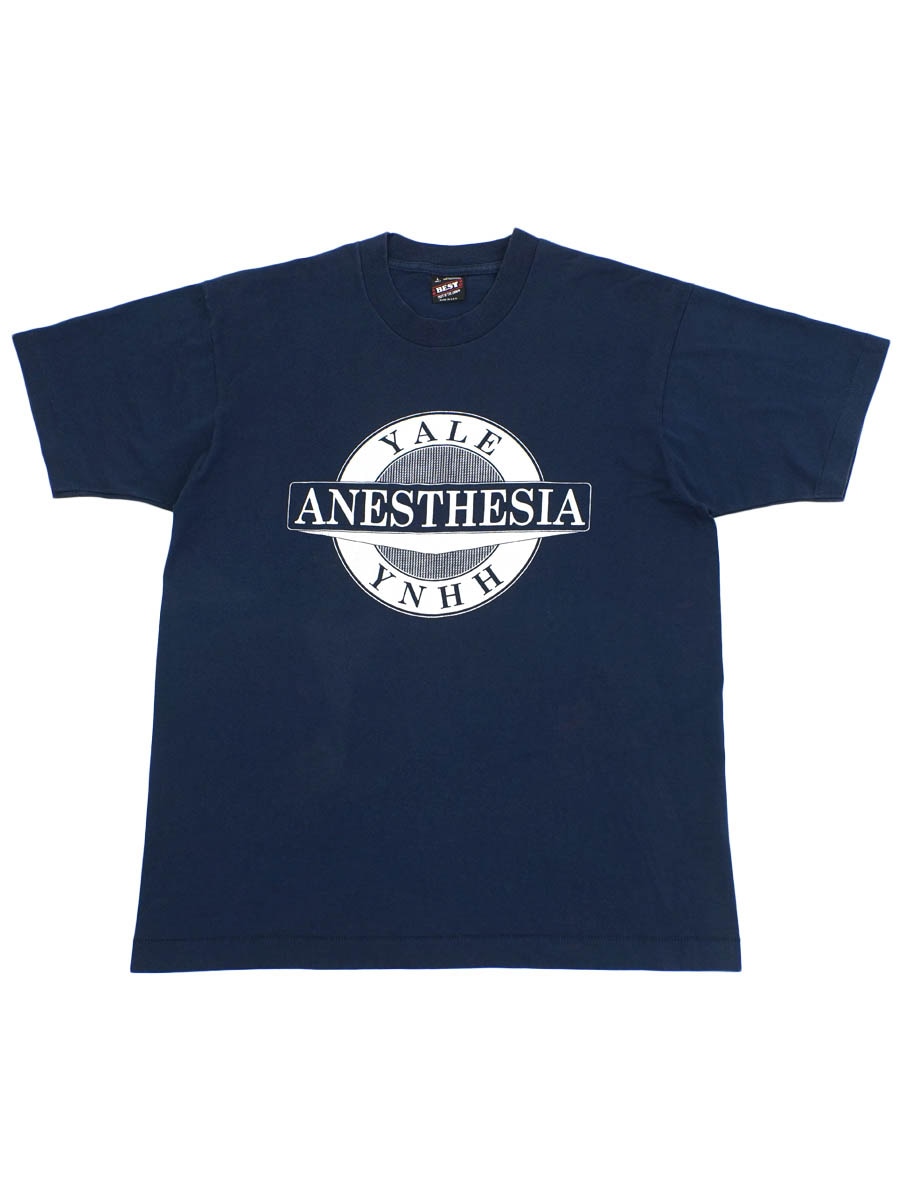 90's FRUIT OF THE LOOM BEST ''YALE ANESTHESIA YNHH'' 両面プリントTシャツ 表記(L) USA製