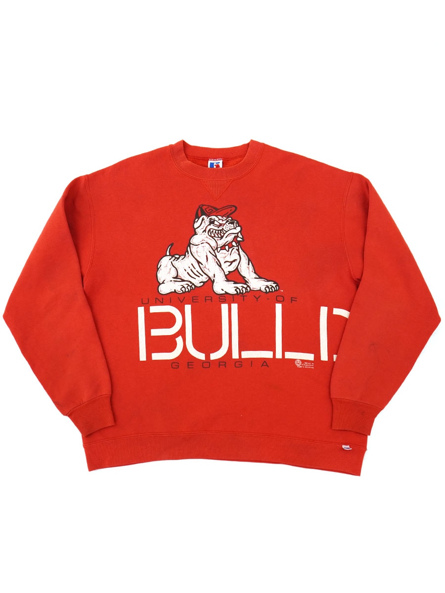 RUSSELL ATHLETIC IA BULLDOGS トレーナー 90's RUSSELL ATHLETIC ''U OF GEORGIA'' 両面プリント スウェット