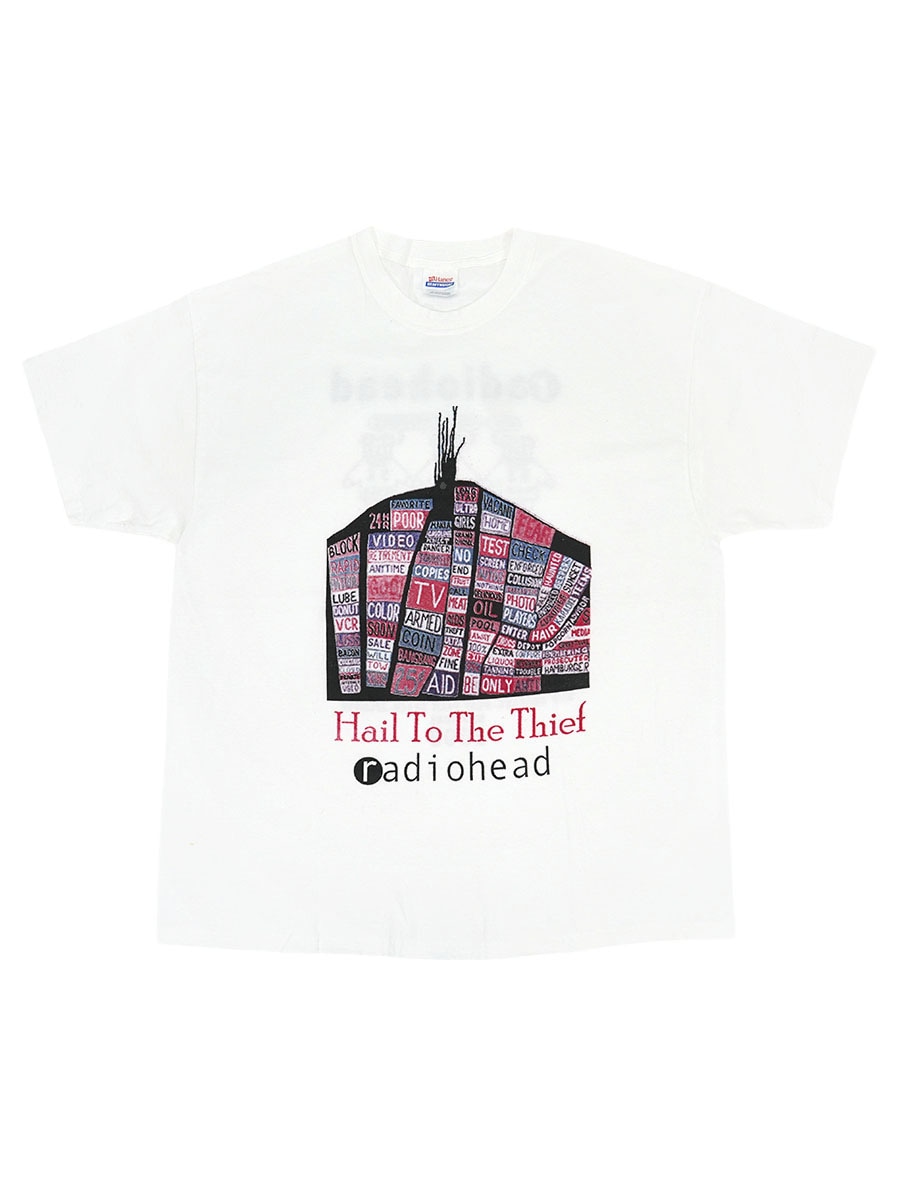 00's Hanes ''radiohead Hail To The Thief 2003'' 両面プリントT
