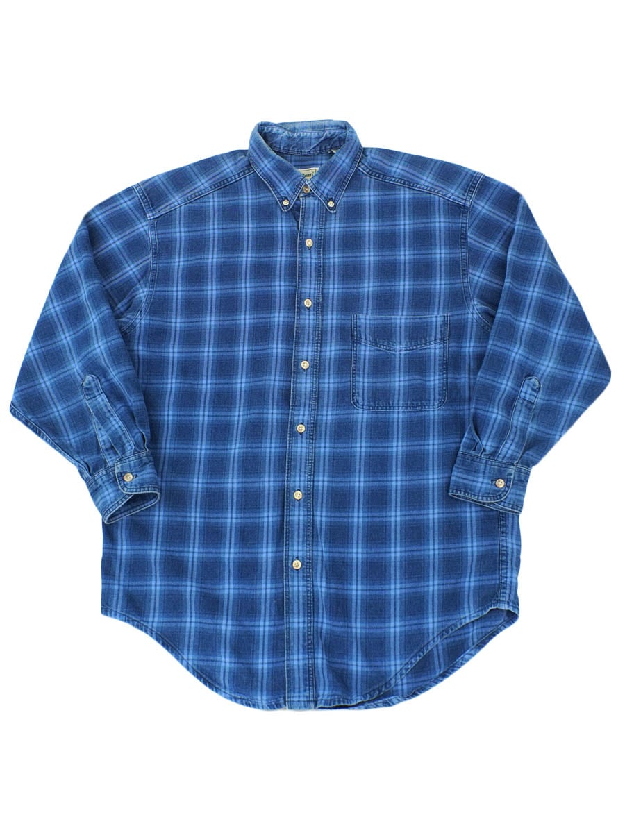 90s Llbean フランネル ボタンダウンシャツ ヘビネル 90's L.L.BEAN ボタンダウン フランネルシャツ チェック柄 表記