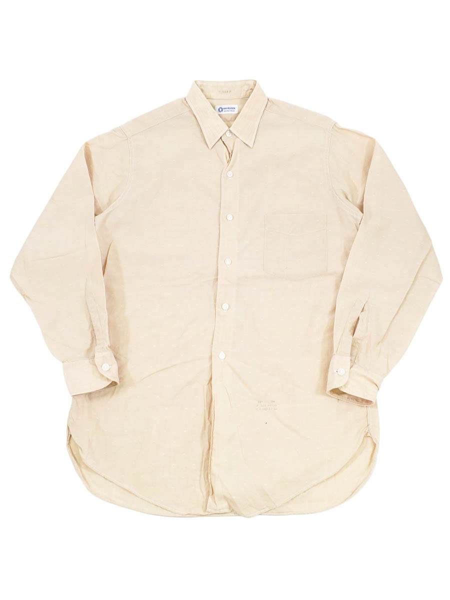60's VAN HEUSEN 織り柄 ロングスリーブシャツ マチ付き 表記(14 1/2)