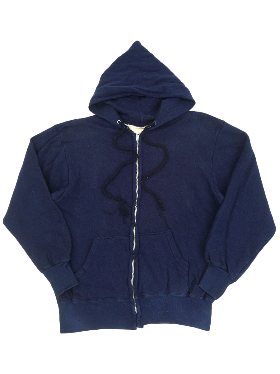 70's Hanes 裏サーマル フルジップスウェットパーカ ネイビー 表記(XL