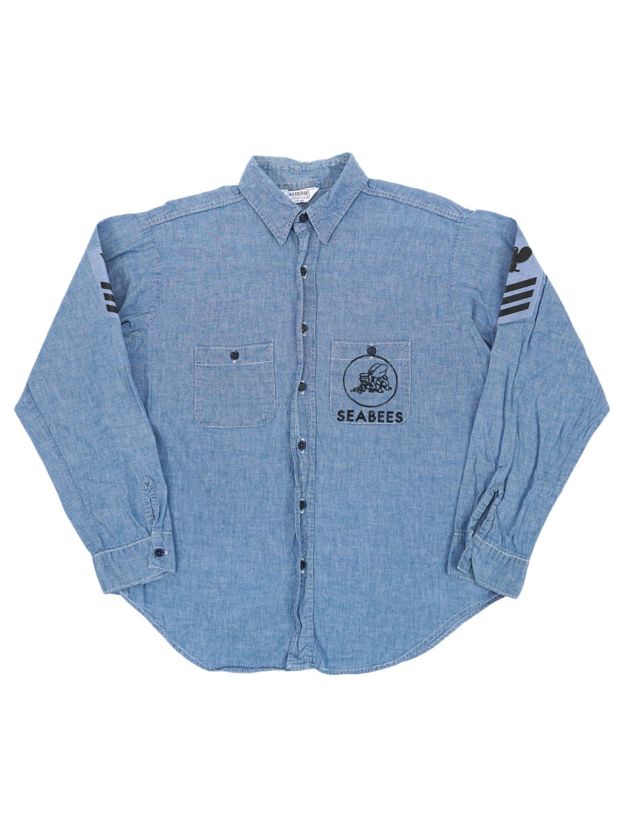 レア 80s USA製 FIVEBROTHER シャンブレー シャツ 80s USA製 FIVE BROTHERファイブブラザー シャンブレーシャツ M