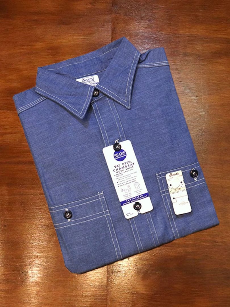 1950s DEAD STOCK , BETA CHAMBRAY , Size 15