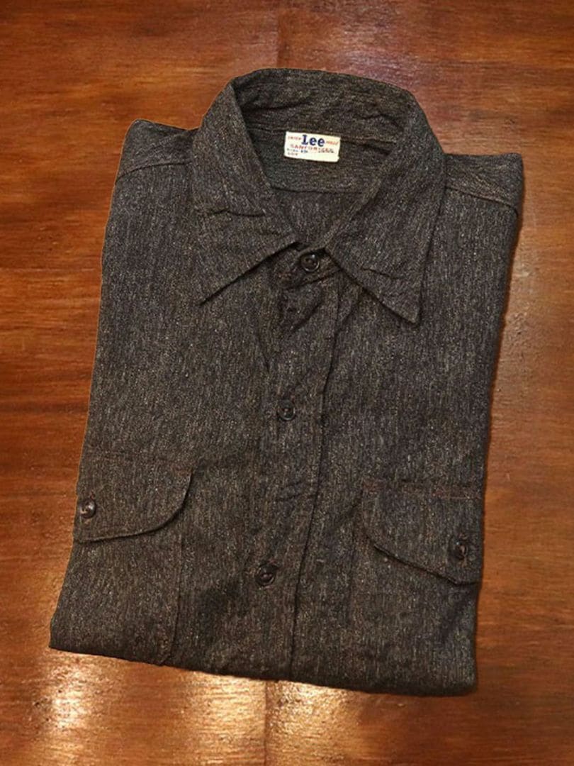 1950s Lee , BLACK CHAMBRAY , Size 15L
