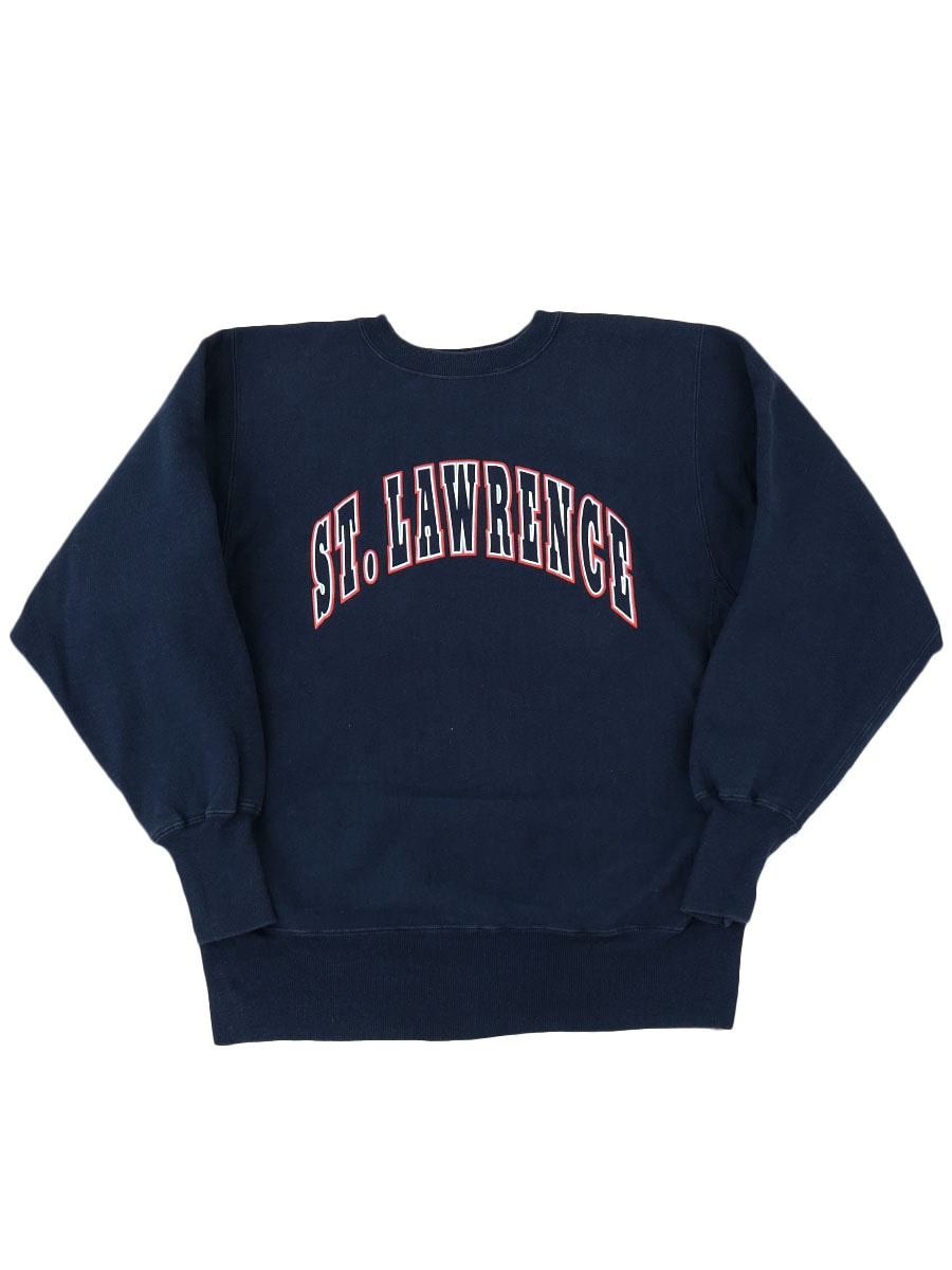 90's 刺繍タグ チャンピオンRW ''ST.LAWRENCE'' ネイビー 表記(L