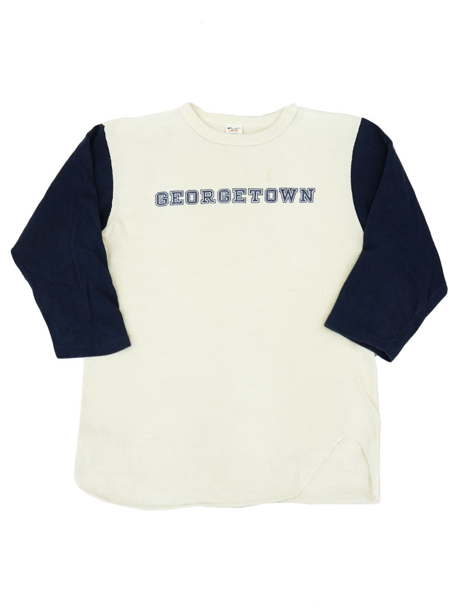80s USA製　Champion ベースボールTシャツ　トリコタグ　染み込み 1980s【Champion】?トリコタグ?染込みプリントベースボールT