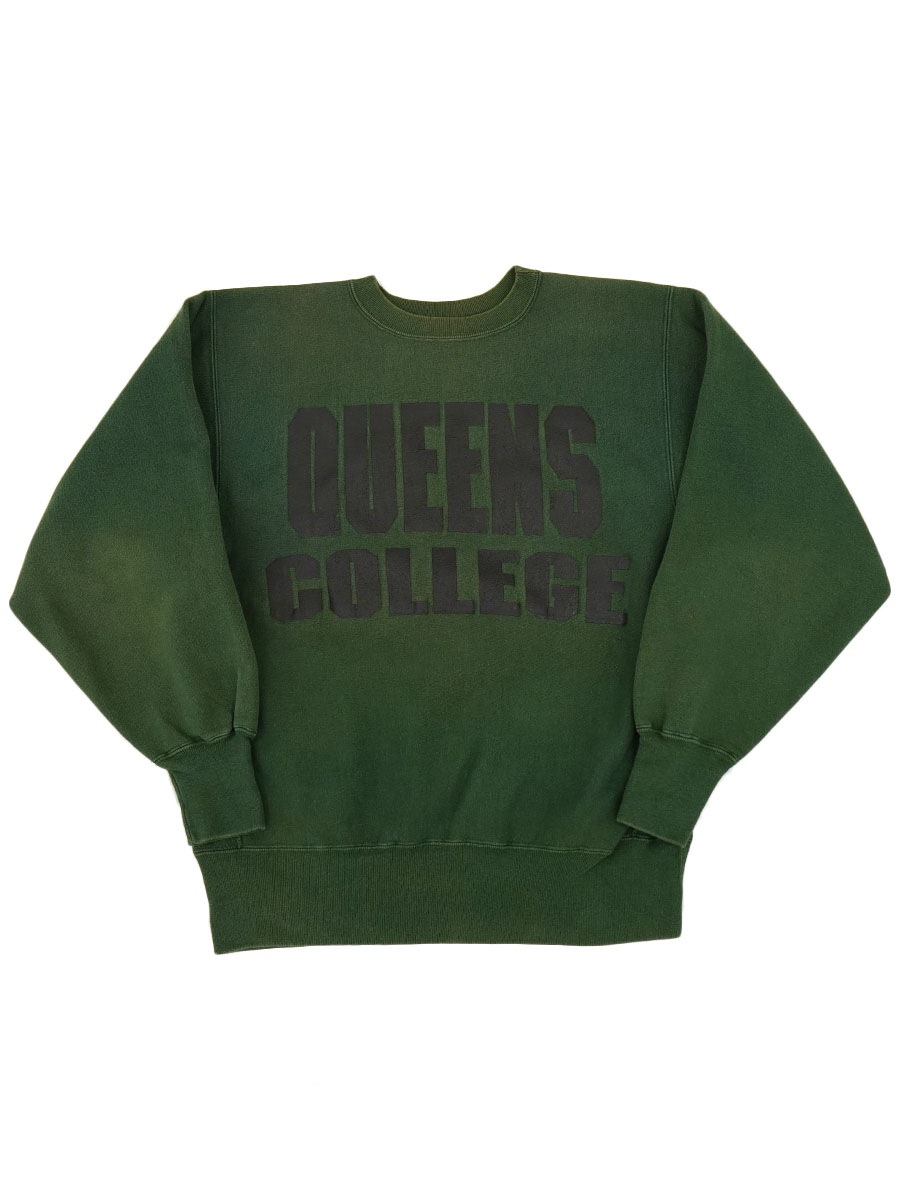 90's 刺繍タグ チャンピオンRW ''QUEENS COLLEGE'' レアカラー