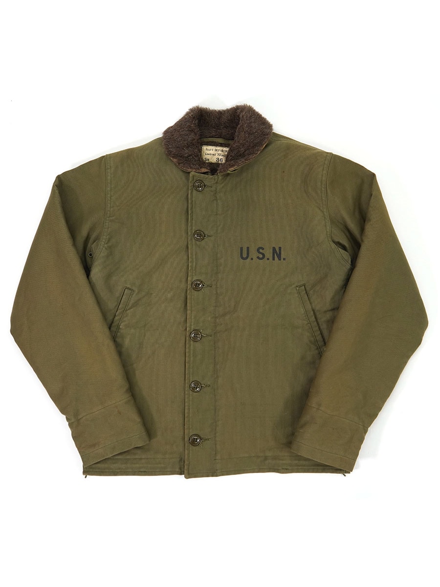 40's U.S.NAVY 初期 N-1 デッキジャケット 表記(36) ステンシル