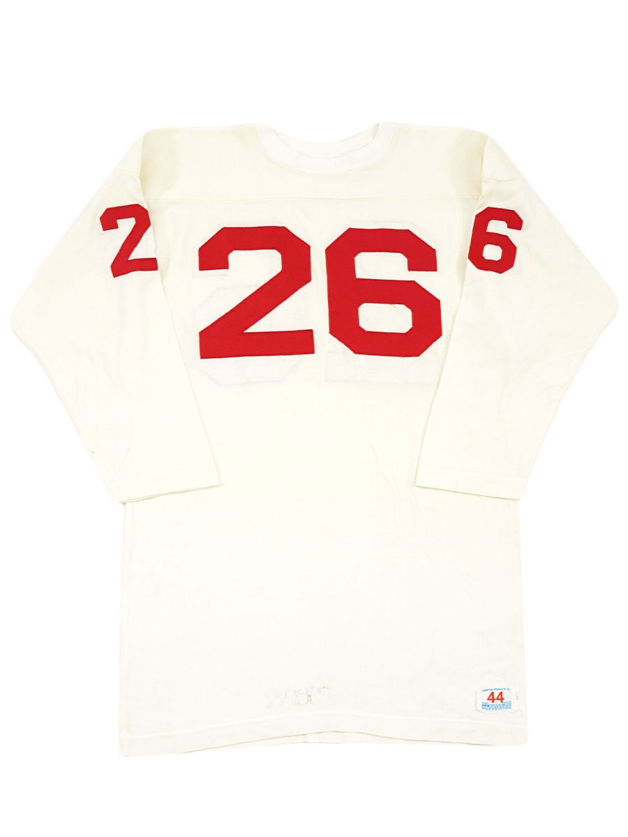 70's～ チャンピオン ''#26'' ナイロンフットボールTシャツ 白 表記(44
