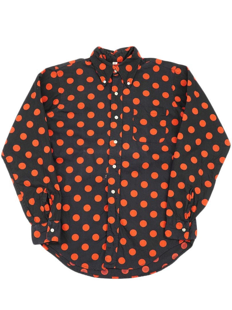 60's 赤×黒 ドット柄 3点留め ボタンダウンシャツ 表記(S) | すべての