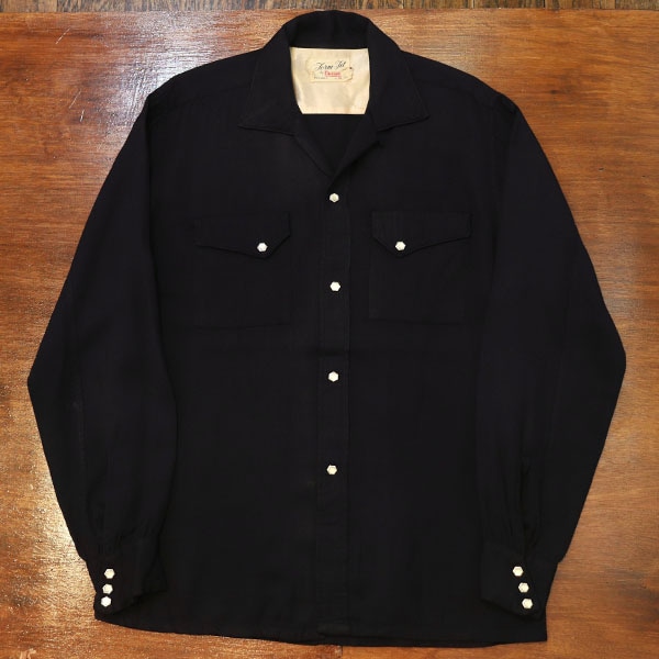 1960s L/S BLACK WESTERN , Size M
