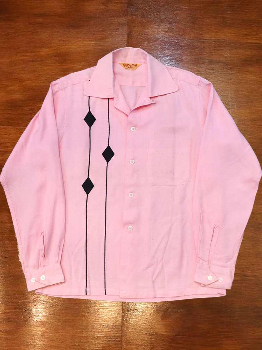1950s DEAD STOCK , L/S ROCKABILLY SHIRT , Size M