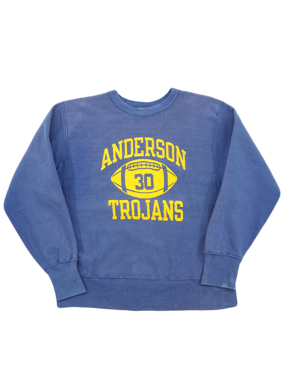 80's プリントタグ チャンピオンRW ''ANDERSON TROJANS'' 3段プリント 表記(L) USA製